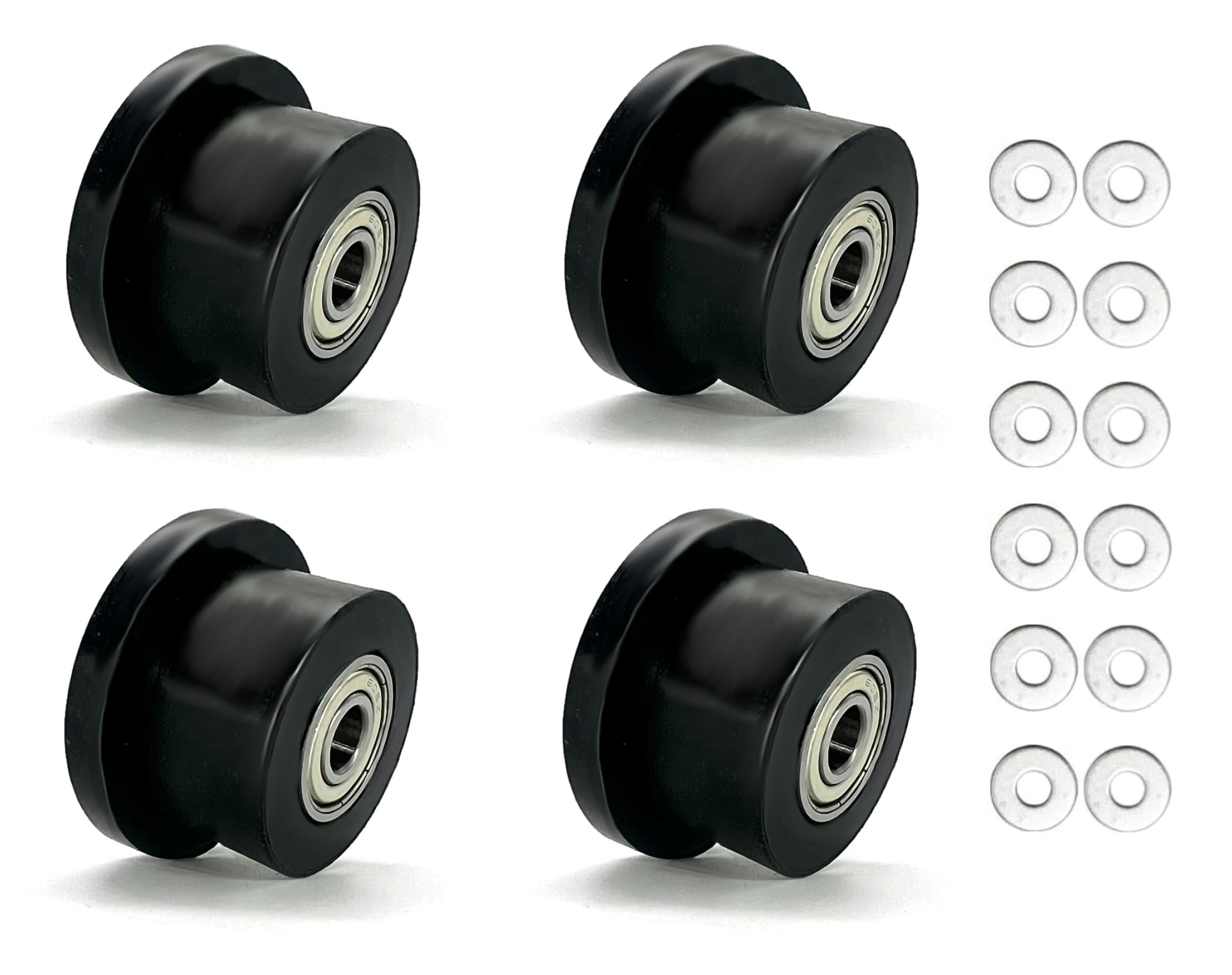 Photo 1 of HCLLPS 4-Pack Universal Gym Machine Roller Wheels - Heavy-Duty Black Plastic Rollers for Multi-Model Home Fitness Equipment, Direct Replacement for Worn Exercise Machine Components