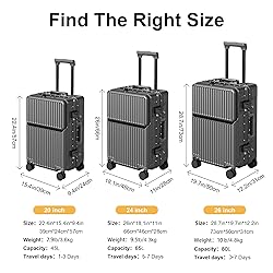 AIWEINY Zipperless Luggage, 22x14x9 Aviation