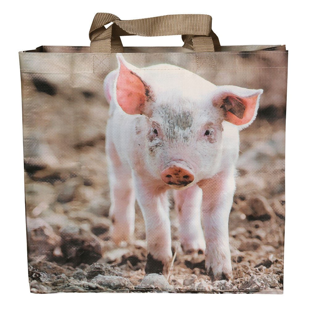 Esschert Design TP140 Shopping Tote Bag Farm Yard Animals Design, Polypropylene Fabric, Polyester, 39.5 x 14.5 x 40 cm, Multicoloured