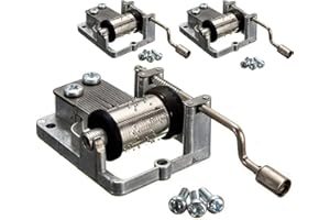 TUCOCOO 3 Pack Music Box Movement Hand Crank Musical Mechanism Movement DIY Music Box Replacement Over The Rainbow/Beauty and The Beast/Amazing Grace，Gifts for Lover/Mom/Dad/Daughter/Son