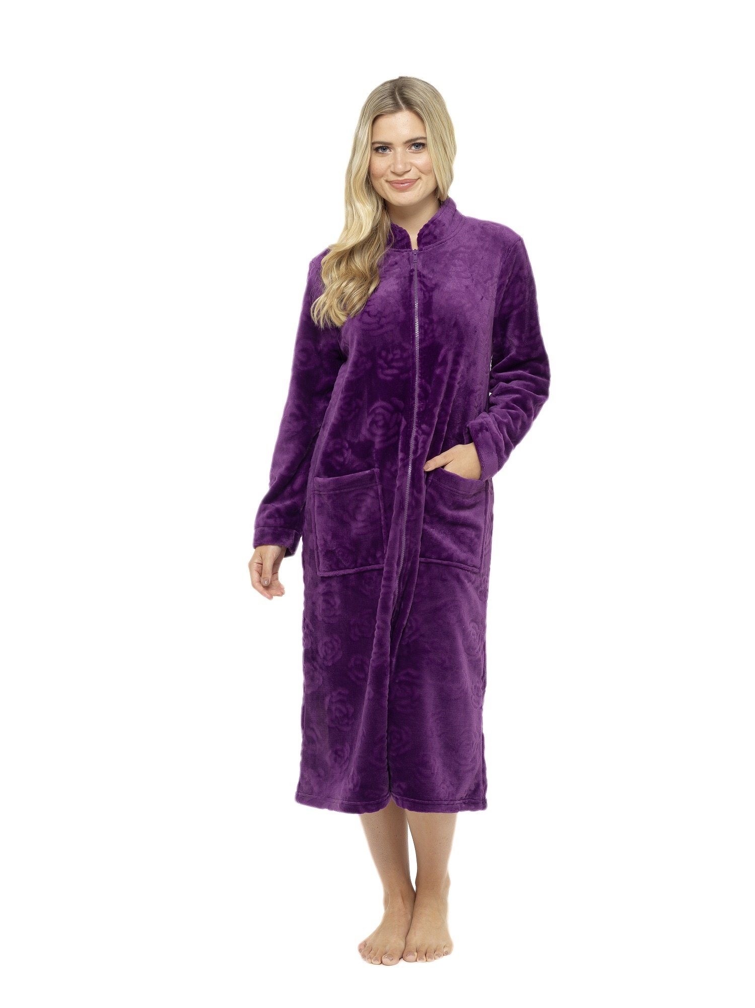 Ladies Dressing Gown For Women Super Soft Zip Through Robe | Desertcart  Guyana