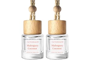C Classy Car Air Freshener Hanging 2 Pack, Essential Oil Diffuser for Car, Mahogany Coconut Car Air Freshener Cute, Long-Last