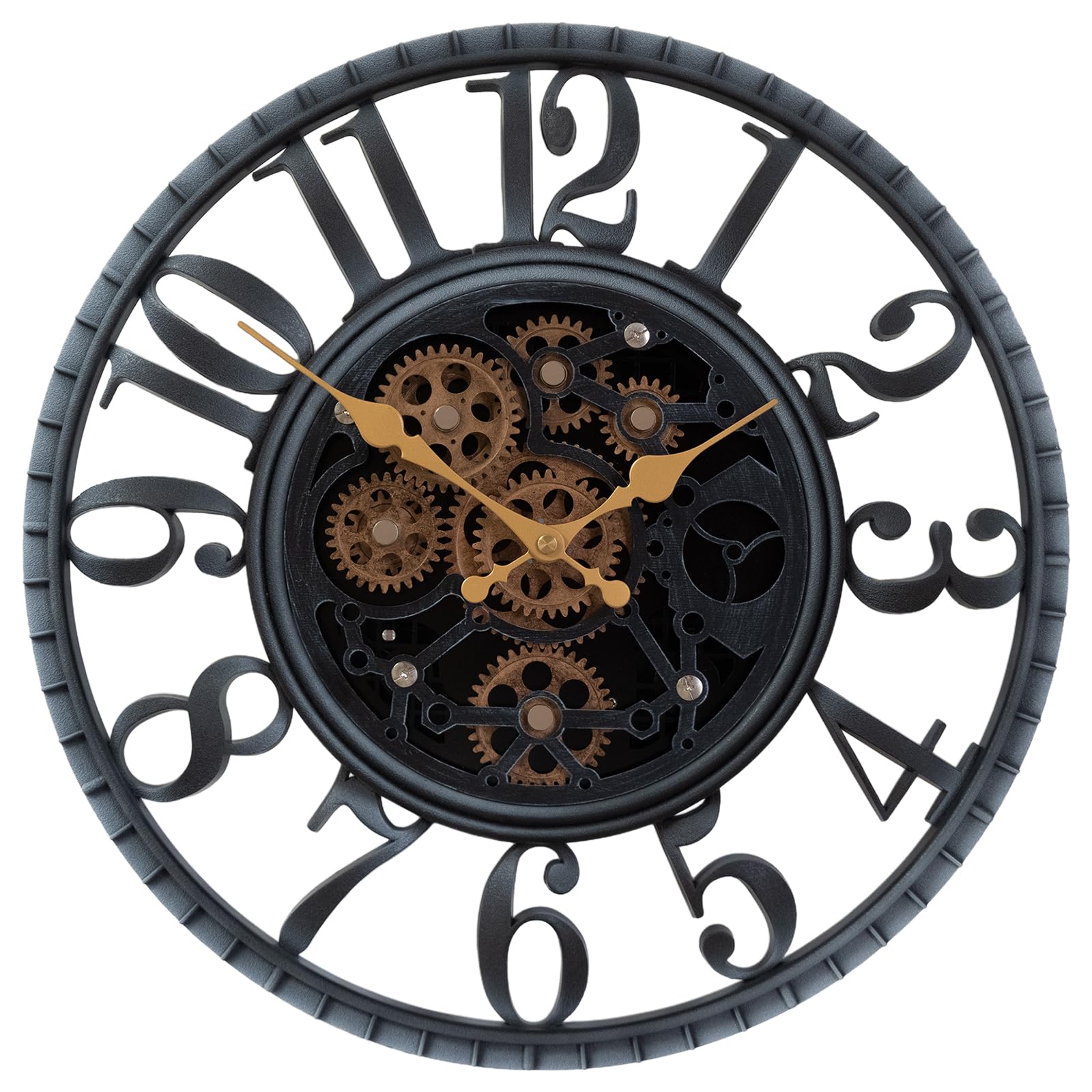 OCEST 16 Inch Moving Gear Wall Clock, Vintage Industrial Steampunk Wall ...