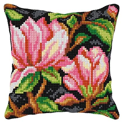 Floral Butterflies Cushion Cover 16 X 16 Cross Stitch Kit
