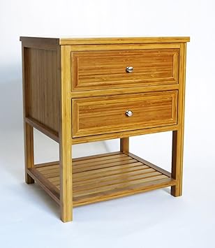 Waschtisch Unterschrank 60 cm Bambus massiv natur, Schubladen mit Softclose, 60 x 74 x 52 cm