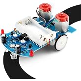 MiOYOOW Line Following Robot Car Kit, Beginners Smart Car Soldering Practice Kit STEM Educational Electronics Soldering Projects for School and Home Learning