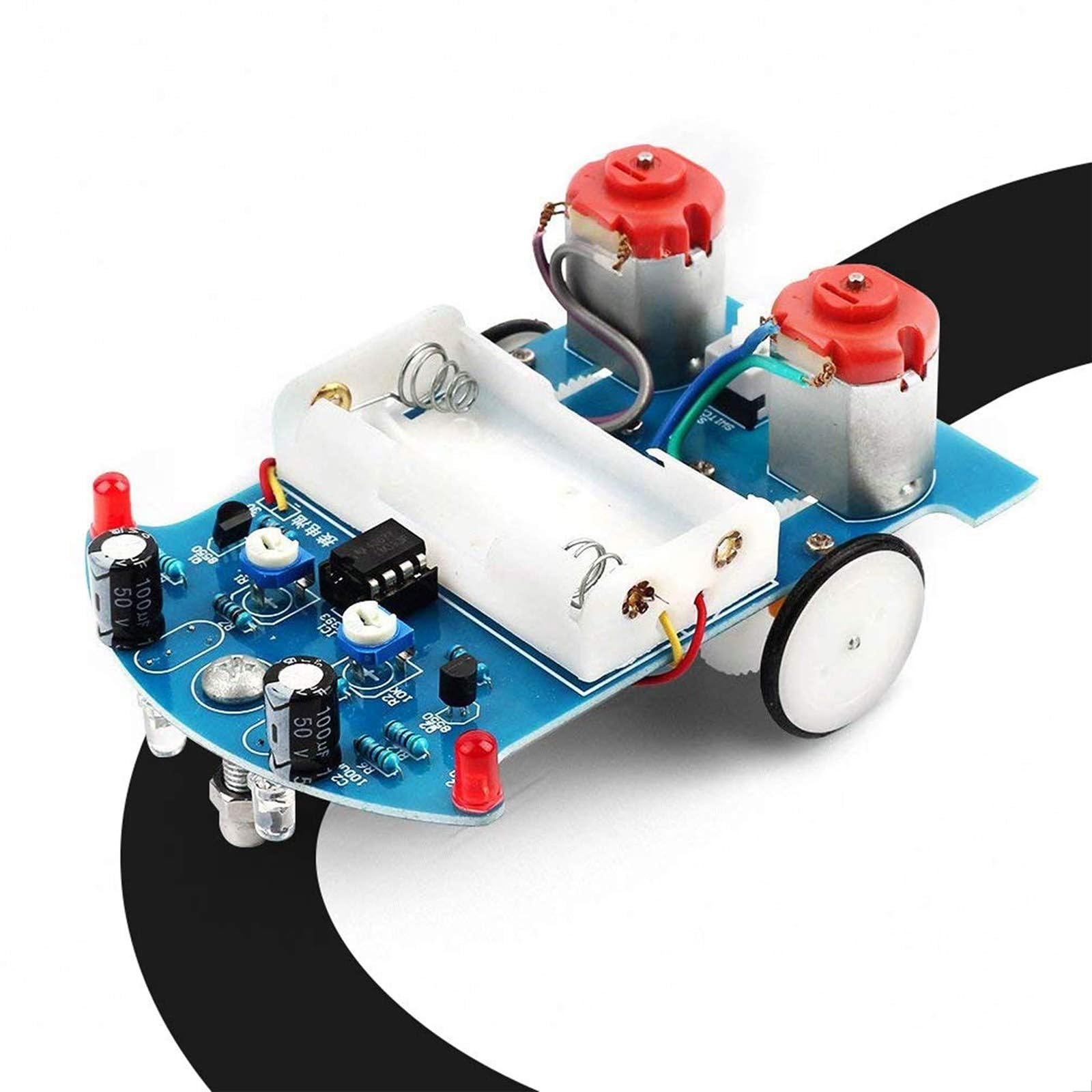 Photo 1 of MiOYOOW Soldering Practice Kit, Line Following Robot Car Kit Beginners DIY Smart Car Soldering Project Kit for School Competition STEM Education, Learning Electronic Toys for 10+ Years Old Boys Girls