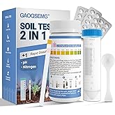 Soil Test Kit,2 in 1 Soil Test Strips for Ph Nitrogen 30 Tests Soil Testing Kits