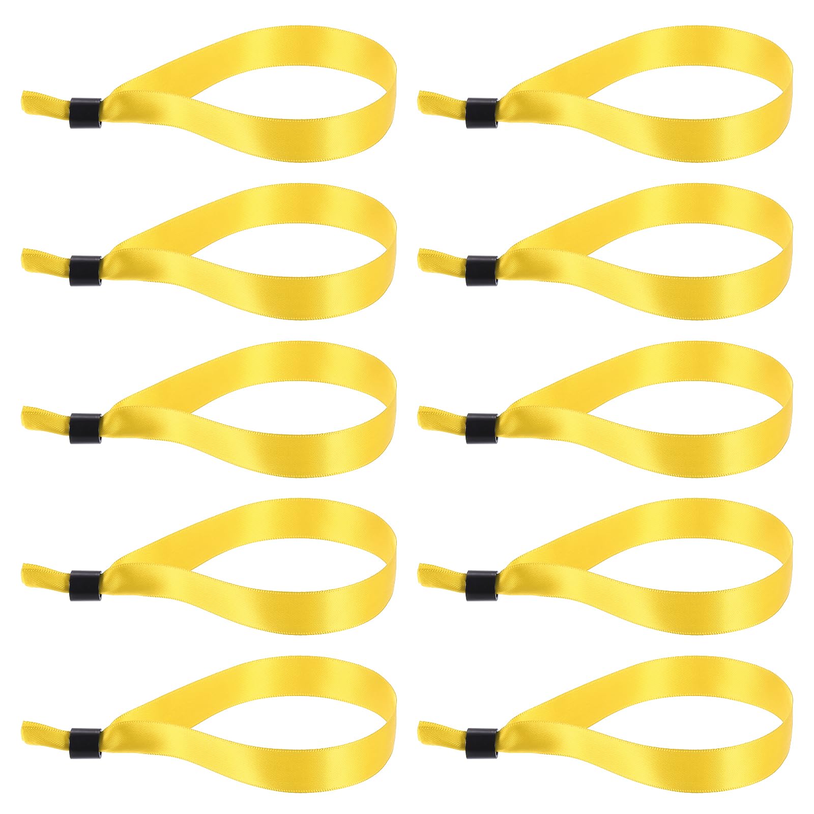 PATIKIL Disposable Cloth Wristbands for Events, 100 Pcs Adjustable Cloth Event Wristbands Colored Wrist Bands for Concert Club Parties, Yellow, 13.8"x0.6"