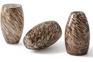 MIAOMEIO Fixture Replacement Globe Shade,Lampshade for E26 Base 1-5/8 Inch Fitter, Color Art Glass Oval Lampshade Cover for Pendant Kitchen Wall Sconce Chandelier Vanity Light (3, Golden Sand)