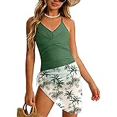 Girls Swimsuit Criss Cross Ruched One Piece Bathing Suit with Printed Mesh Cover Ups Adjustable Straps Swimwear 7-16Y