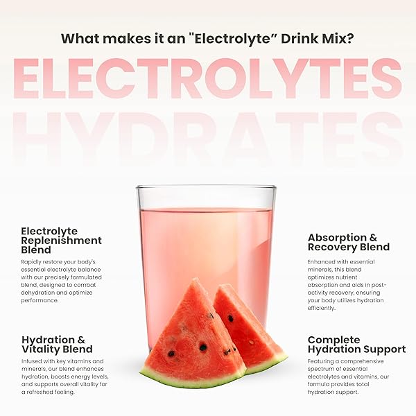 310 NUTRITION SUGAR FREE ELECTROLYTES POWDER – INSTANT HYDRATION PACKETS FOR DAILY FLUID BALANCE – CAFFEINE-FREE REHYDRATION DRINK MIX W/ VITAMINS, LOW CALORIE & KETO FRIENDLY – WATERMELON 30 SINGLES