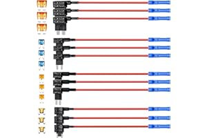 QIZPCER 12 Pack Add a Circuit Fuse TAP - 12V Fuse Adapter for Car - Mini Automotive Fuse Connector ATC AMP Blade Fuse Holder