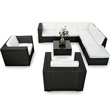 Amazon De Ld Polyrattan Gartenmobel Lounge Mobel Sitzgruppe Lounge Hocker Tisch Sessel Sofa