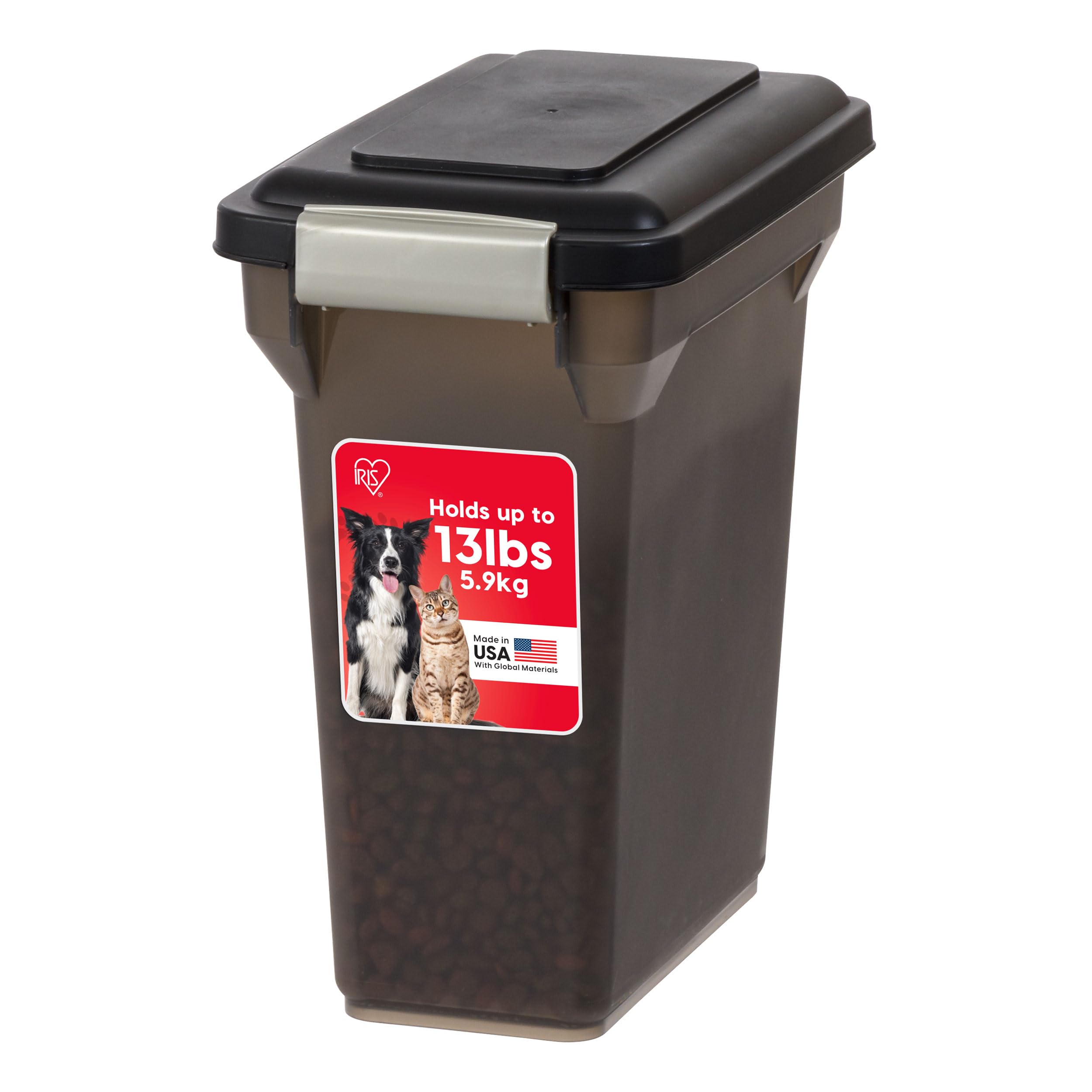 Photo 1 of ****No lid******IRIS USA Dog Food Storage Container, Airtight Lid, Up to 13 Pounds Pet Food Storage, Versatile Pet Food Bin, Treats, BPA Free, Smoke