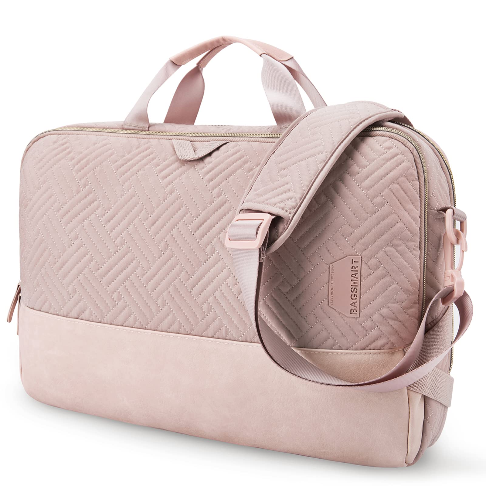 BAGSMART Laptop Bag for Women, 15.6 Inch Computer Bag, Carrying Case,Laptop Business Briefcase,Office Travel Work,Pink