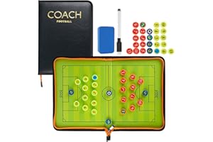 FantasyDay Soccer Coaching Tactical Board, Portable Magnetic Football Coach Blackboard Futsal Tactics Strategy Board - Sport Gift Training Assistant Equipment KIt with Player Markers, Pen and Eraser