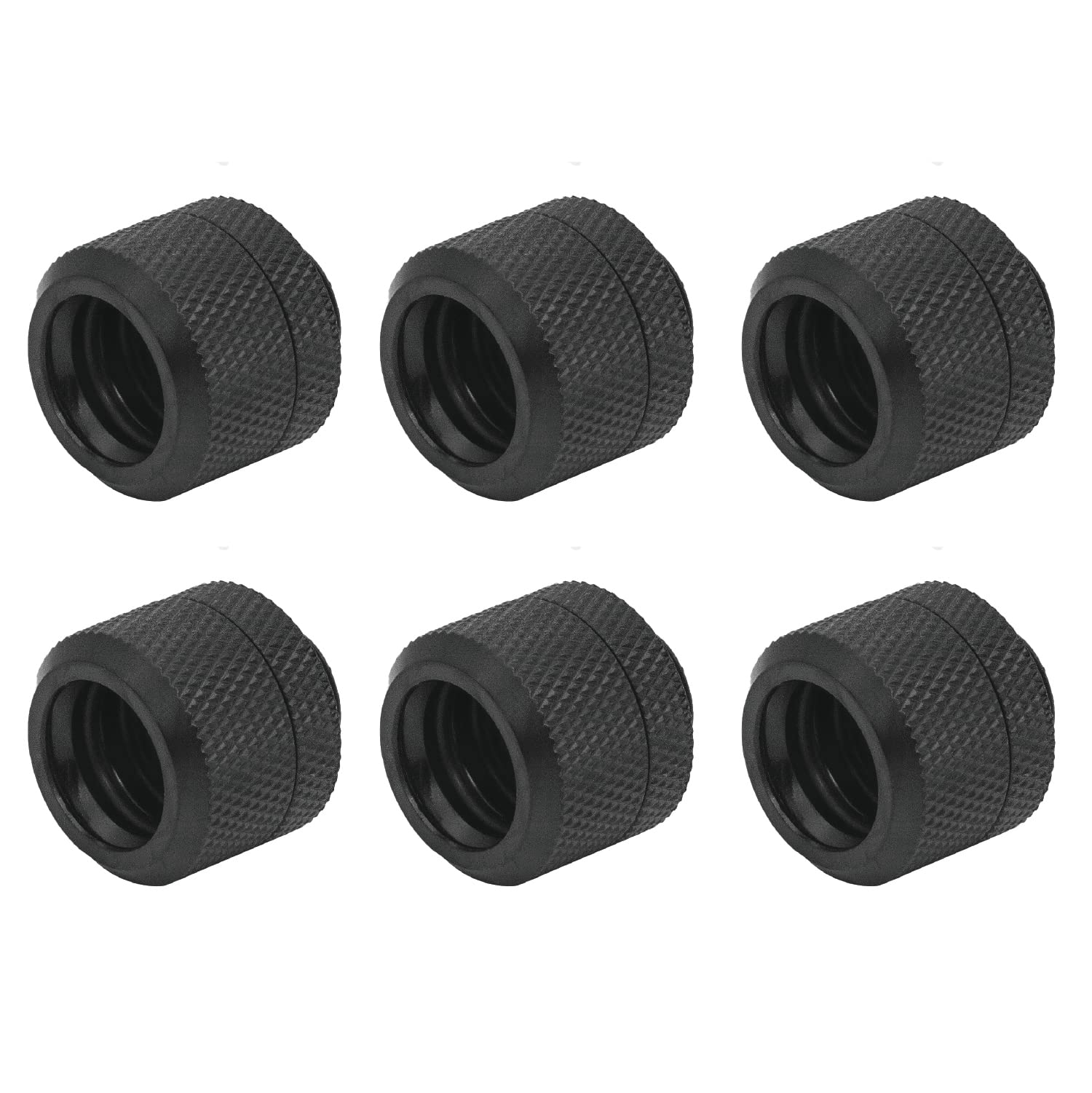 Photo 1 of dracaena.io 6 pack G1/4" thread to 14mm outer diameter, Hard Tubing Compression Fitting with high body design for Computer water cooling system, Black