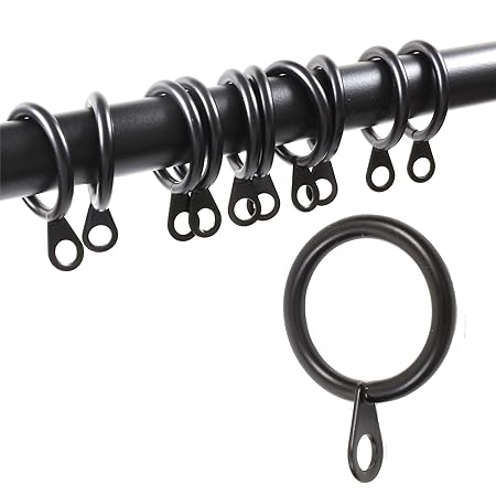 10x Small Grey Curtain Rod Rings Fits 25mm Pole Rail Hook Hoop