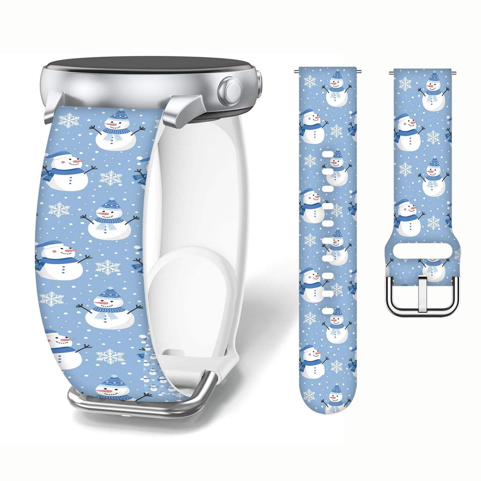 Christmas Bands Compatible with Samsung Galaxy Watch 7 6 5 4 40mm 44mm/Watch 6 4 Classic Band 42mm 46mm 43mm 47mm/Watch 5 Pro 45mm/Active 2,20mm Soft Silicone Adjustable Sport Watch Strap Women Men