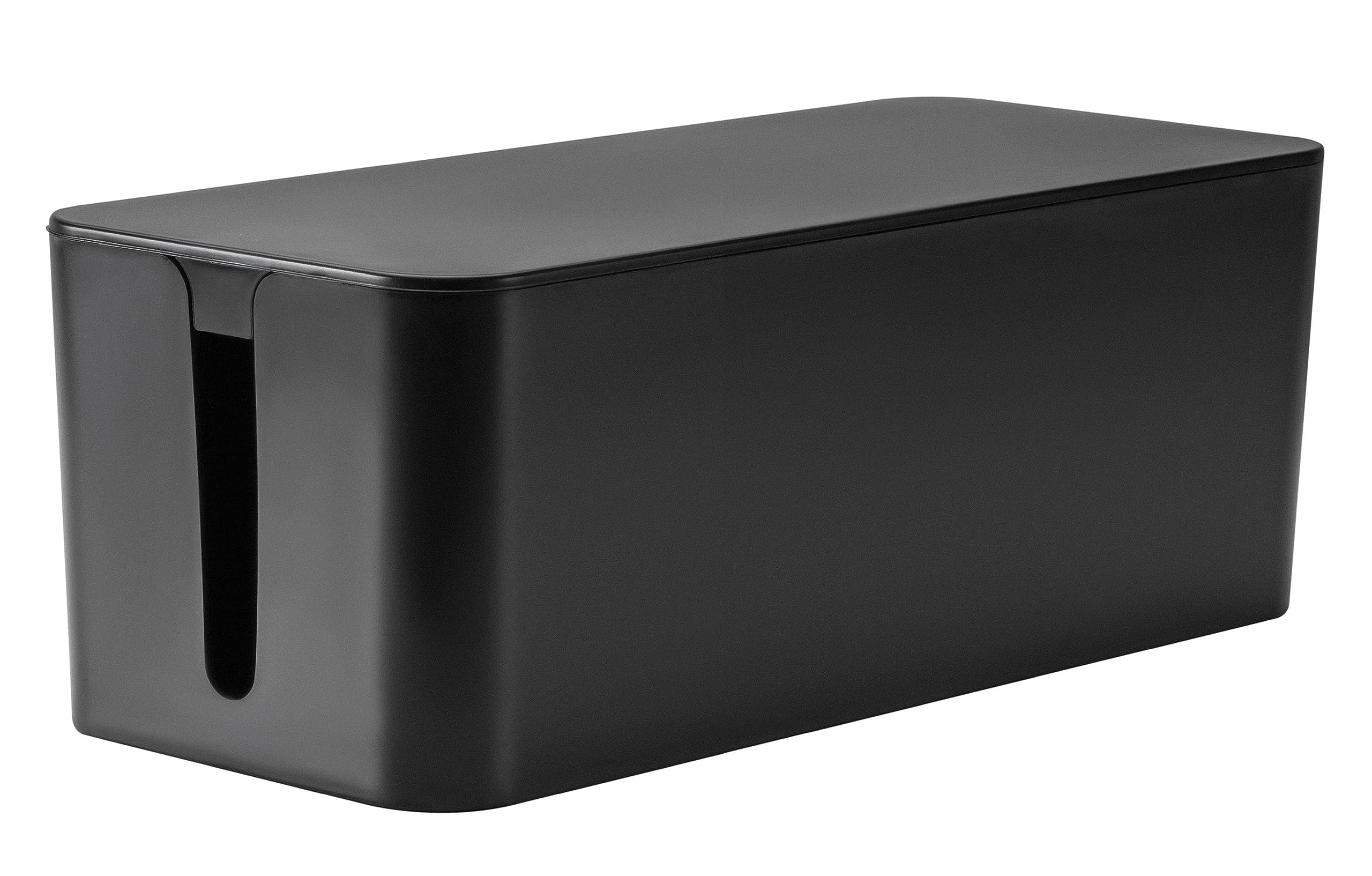 RICOO Cable Tidy Box, Z3201-B Ultimate Cable Box Organiser and Extension Lead Cover, Wire Organiser Box for Safe Cord Management, Tidy Box for Home and Office, 32cm x 13,5cm x 12,7cm, Black