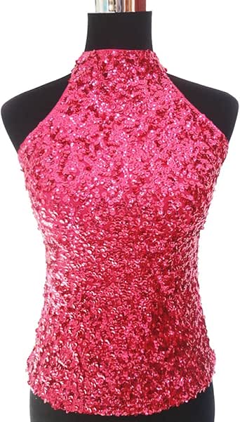 Amazon.com: PrettyGuide Women's Shimmer Flashy All Sequins Embellished Sparkle Vest Tank Tops (4 