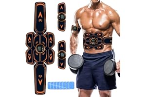 UMATE EMS Muscle Stimulator, Ab Stimulator Belt, Waist Trainer for Woman/Man, Abs Workout Equiptment for Your Home Gym Exercise Gear for Abdomen/Arm/Leg Black