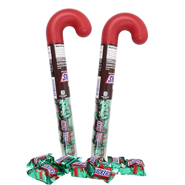 SWEETZO 2024 CHRISTMAS CANDY CANE TUBE, INDIVIDUALLY WRAPPED BITE SIZE PIECES, HOLIDAY STOCKING STUFFER CHOCOLATES, 2.14 OUNCES (PACK OF 2)