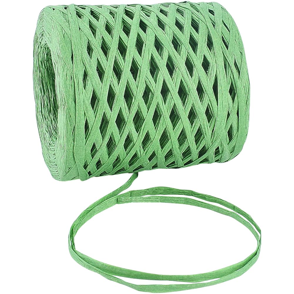 CRASPIRE 218 Yards Raffia Paper Ribbon for Wrapping Ribbon Green Packing Ribbon Raffia Twine String Packing Paper Twine for Christmas Wrapping DIY Craft
