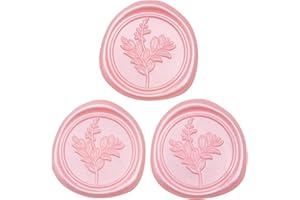 Uwilowe 60 Pcs Pink Wax Seal Stickers, Wedding Invitation Accessories Envelope Stickers - Peferct for Wedding Accessories, Gift Box Craft Wrapping, Christmas Cards Envelope Seals