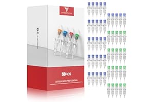 Dragonhawk Extreme Tattoo 50Pcs Cartridges Needles Mixed Sizes 1003RL 1005RL 1007RL 1205RS 1207RS EX-3 (#10RL+12RS-50PCS)