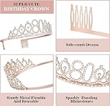Amosking 80th Birthday Decorations for Women Tiara Sash Cake Topper Balloons view 3
