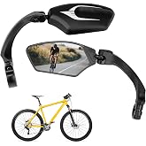 KEMIMOTO Bike Mirror 2 PCS, Wide-Angle HD Rear view, 360&deg; Adjustable | Fits 22-25mm Handlebars, HD Convex Lens, Foldable for Parking, Impact-Resistant, PP+GF30 Aluminum Mounts, E-Bikes/Scooters