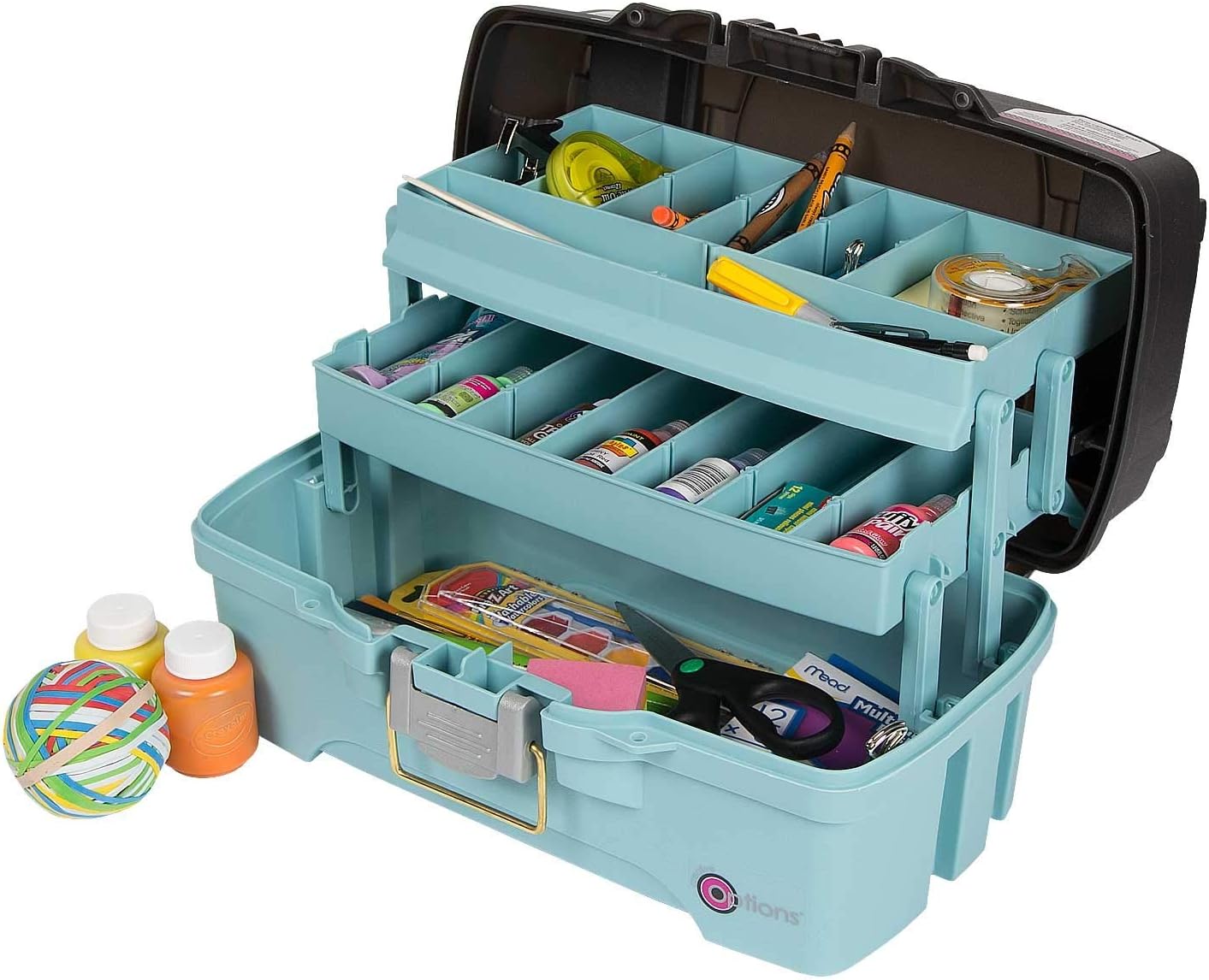 Creative Options Two Tray Craft Box (Aqua & Grey) Amazon.co.uk