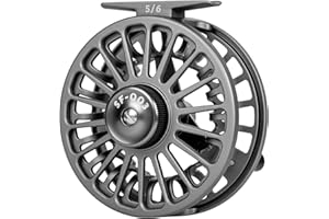 SF SF-003 Fly Fishing Reel with Aluminum Alloy Body, Easy-Change Spool for Freshwater, Matte Gunmetal Gray Fly Reel Ideal for