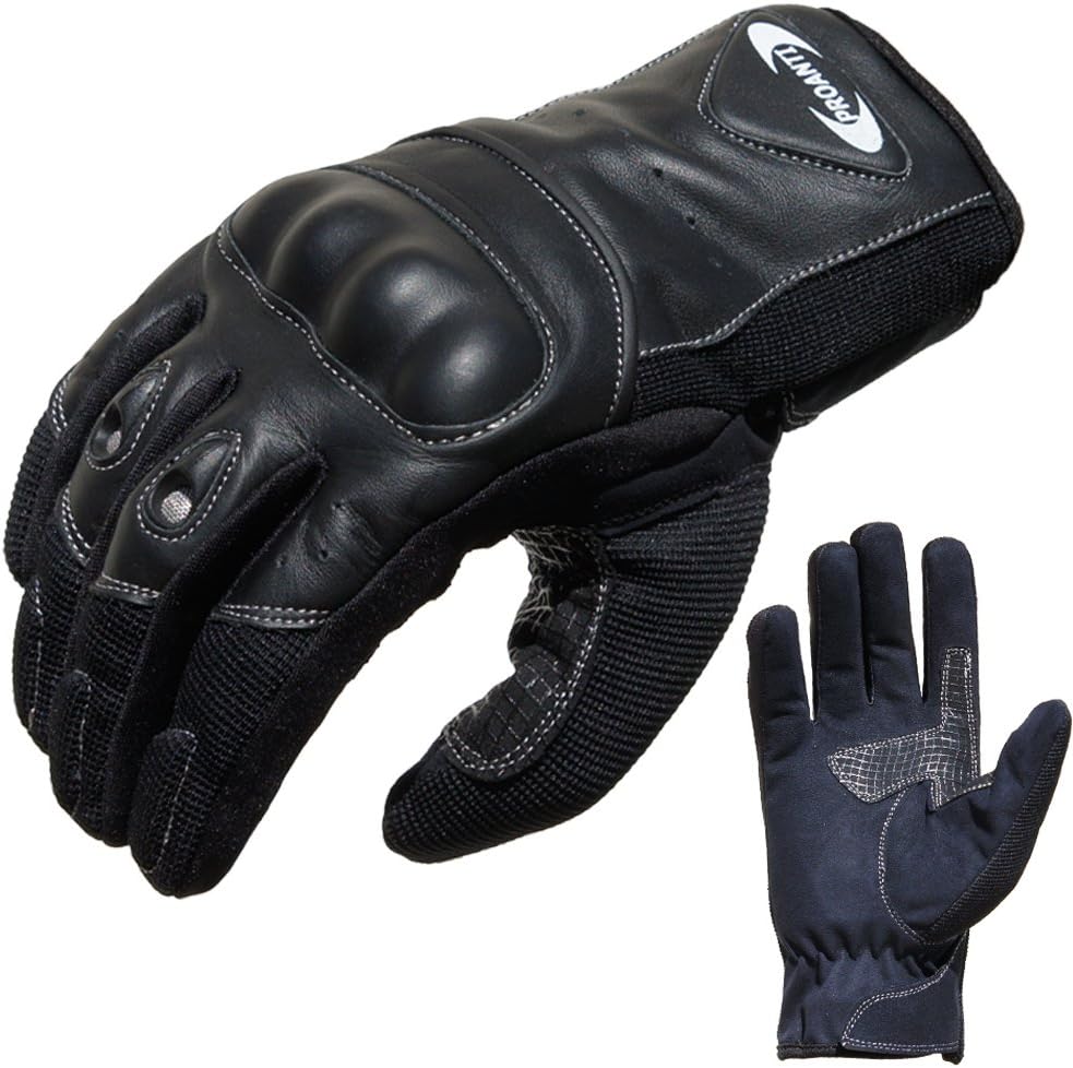 PROANTI® Motorcycle Gloves Summer XS to XXL Cropped Style Short-Cuffed Motorbike Gloves