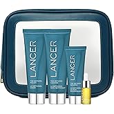 Lancer Skincare The Method Intro Kit, 3-Step Anti-Aging Facial Exfoliator, Cleanser, and Moisturizer Kit for Glowing Skin, Reveals Instantly Supple Soft Skin