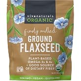 Viva Naturals Organic Ground Flaxseed - Premium Quality Plant-Based Protein and Vegan Omega 3 with Fiber, Perfect for Smoothi