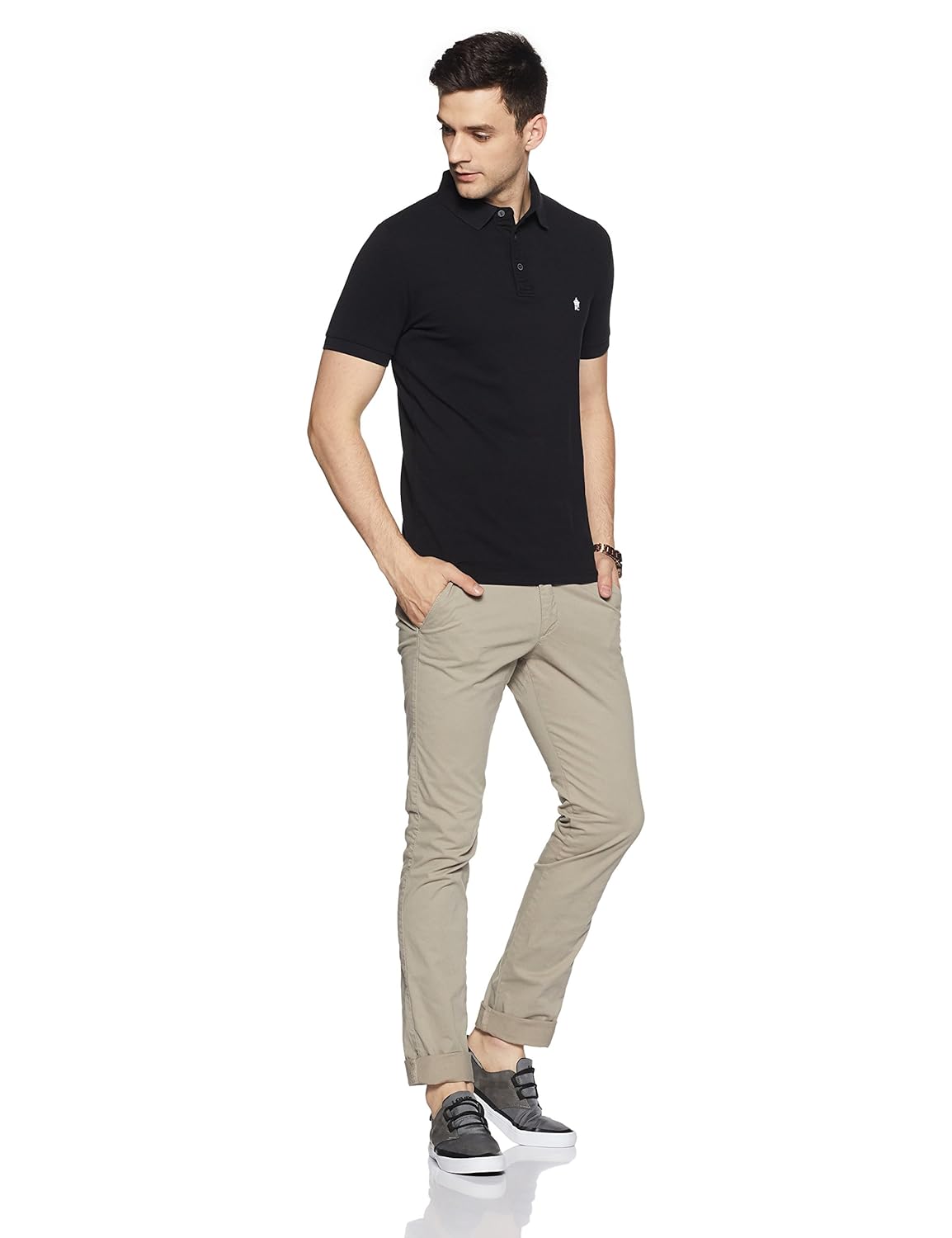 french connection men's solid slim fit polo