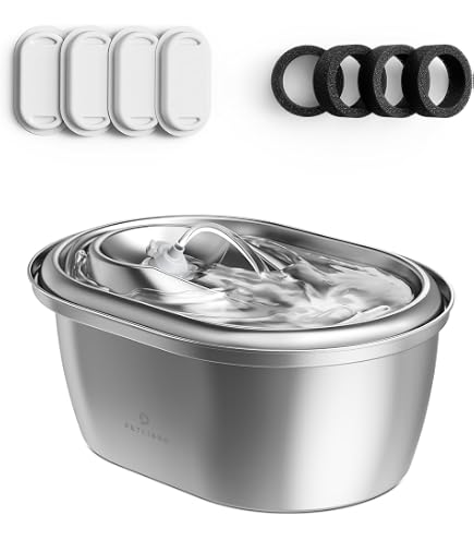 6 Filtres + 6 Éponges De Rechange Pour Fontaine à Eau Chat FEELNEEDY FN-W22 (2.8L Acier Inoxydable)