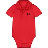 Under Armour Baby Boys' Bodysuit Logo Polo, Short and Long Sleeve, Red UA, 0/3M