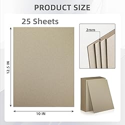 25 Sheets 12.5x10" Book Board for Book Binding