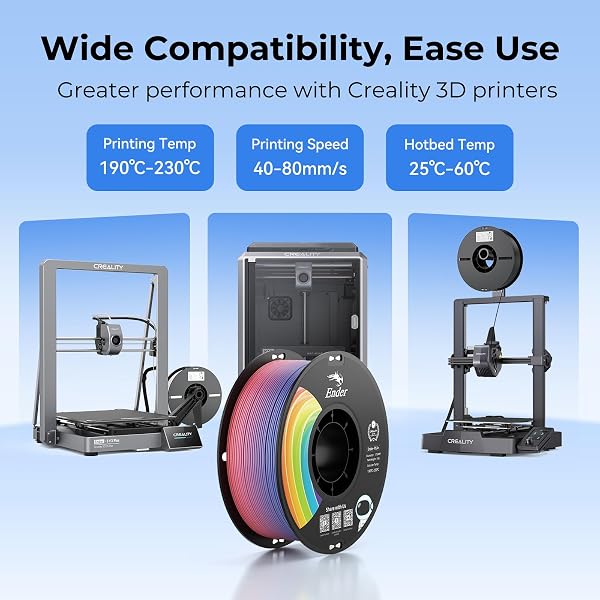CREALITY 3D PRINTER FILAMENT, PLA FILAMENT 1.75MM BUNDLE FOR 3D PRINTING, ENDER PLA FILAMENT 3D PRINTERS, NO-TANGLING, STRONG BONDING & OVERHANG PERFORMANCE, ACCURACY +/- 0.02MM (GREY & GREY 2-PACK)