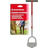 Garden Weasel Edger Chopper Lawn Tool for Garden Beds Sidewalks Patios | Steel half-moon blade sod cutter with T-grip handle.