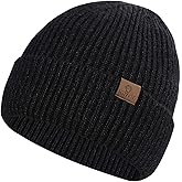 Oversize XXL Beanie Hat for Big Heads 23.6"-25.6", Large Winter Knit Hats Ribbed Stocking Hat Ski Skull Cap