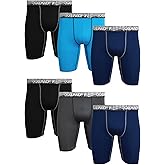 AND1 Mens Boxer Briefs - 6 Pack Platinum Performance Long Leg Boxer Briefs with Pouch - Boxers for Men, 9" Inseam (S-3XL)