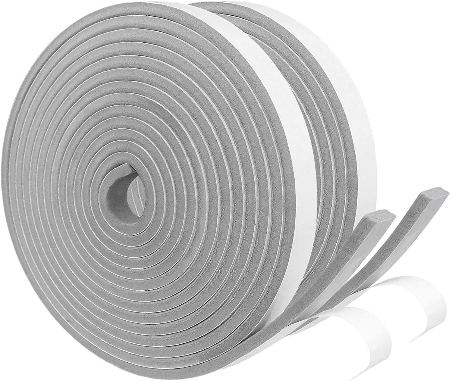 Storystore Foam Tape Grey, 12mm(W) x 6mm(T), Closed Cell Foam, Neoprene, Weather Stripping for Door Window, Anti-Collision, Soundproof, Shockproof, Gap Sealing