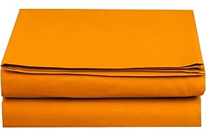 Elegant Comfort Premium Hotel Quality 1-Piece Flat Sheet, Luxury & Softest 1500 Thread Count Egyptian Quality Bedding Flat Sheet, Wrinkle, Stain and Fade Resistant, Full, Elite Orange