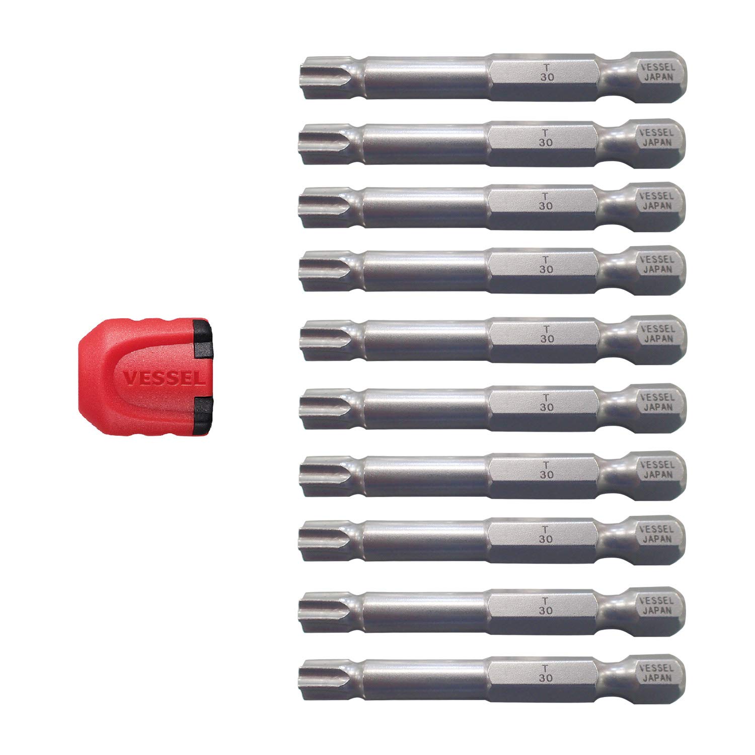 VESSEL EMGETX3050P10T Bit Set Neck Torsion Torx T30 50 mm 10-Piece