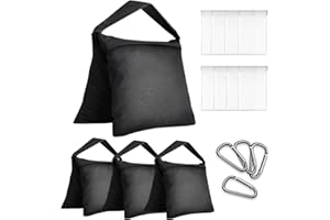 GLOSHOOTING Sandbags Weight Bags, Heavy Duty Saddlebag for Photography Equipment, Empty Sand Bags for Canopy Tent, Backdrop Stand, Photo Tripod, Outdoor Patio, Umbrella Base, Fishing Chair (4 Packs)